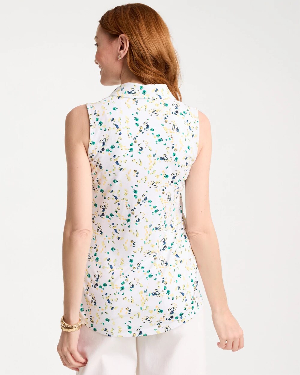 Chico's Printed Collared Tunic Tank