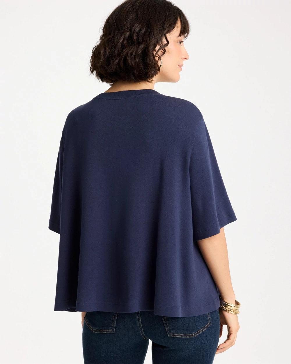 Chico's Caviar Beaded Cotton Tee