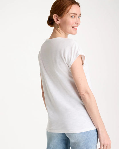 Chico's Cotton Slub Embroidered Wedge Tee