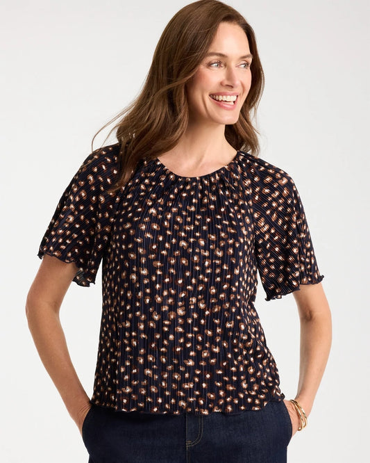 Chico's Spotted Bodre Tee