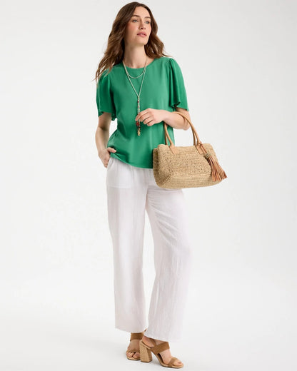 Chico's Gauze Sleeve Soft-Stretch Tee