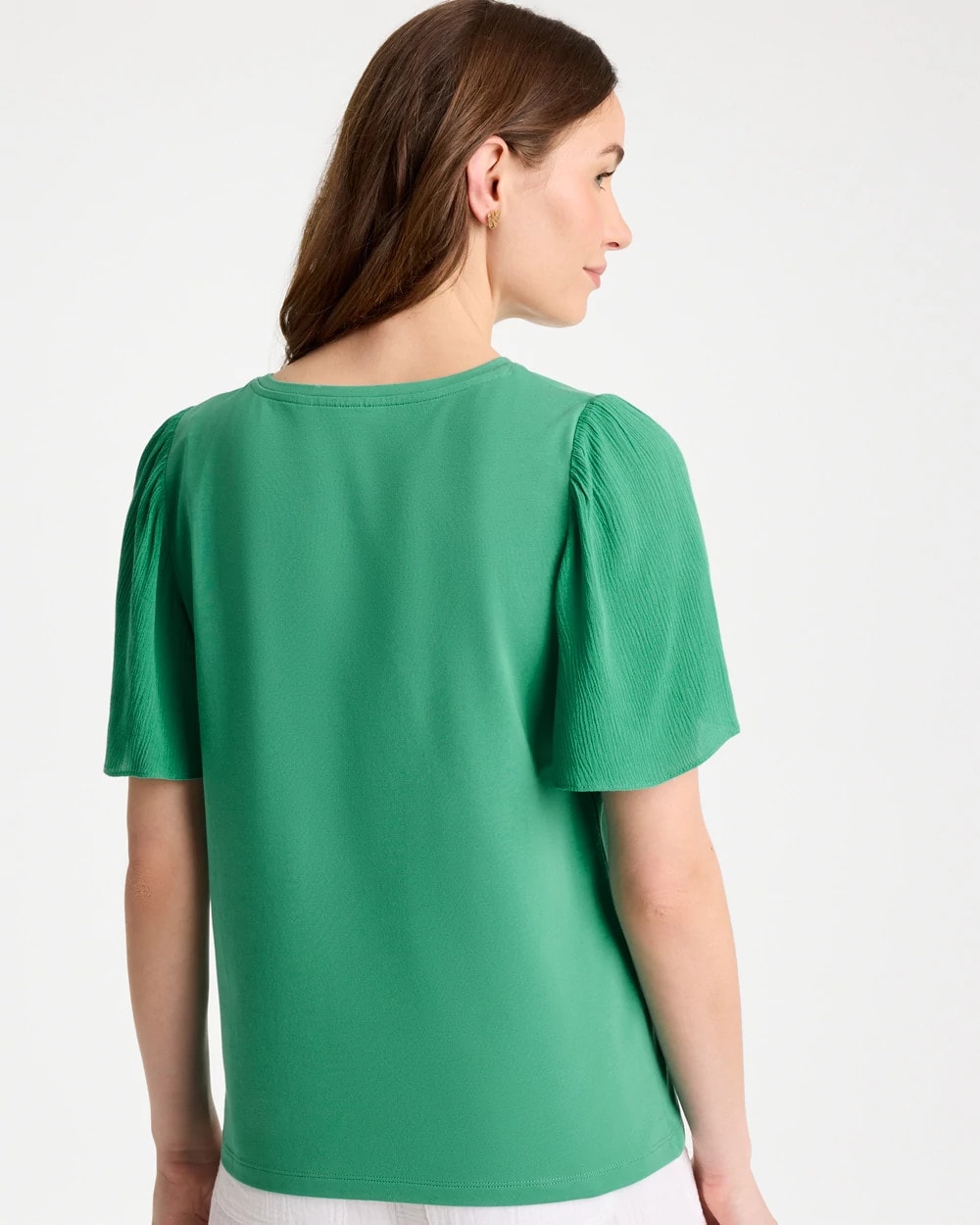 Chico's Gauze Sleeve Soft-Stretch Tee
