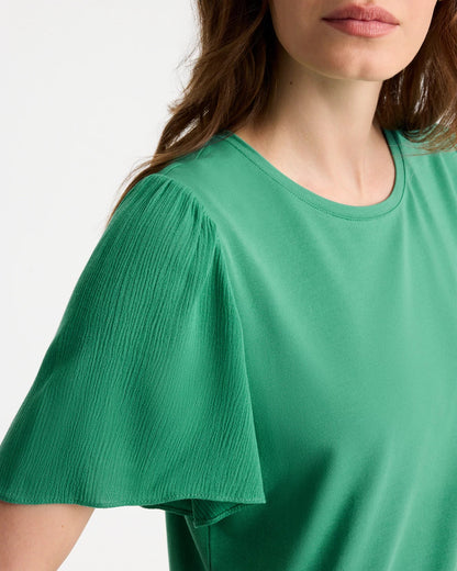 Chico's Gauze Sleeve Soft-Stretch Tee