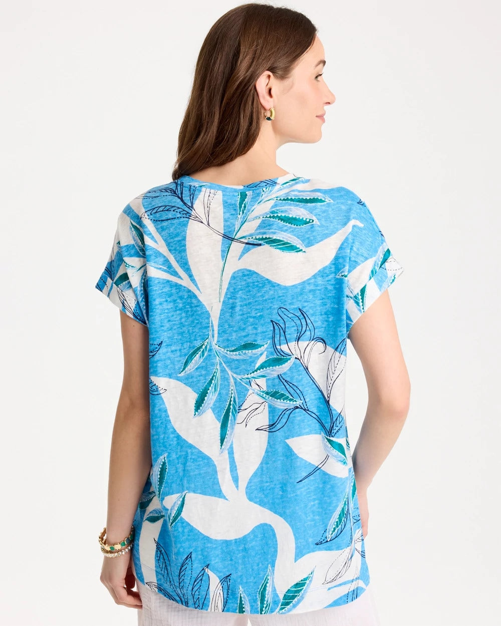 Chico's Printed Linen Button Tunic