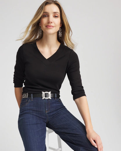 Chico's Pima Cotton 3/4 Sleeve Tee