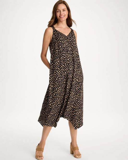 Chico's Rayon-Silk Asymmetrical Hem Dress