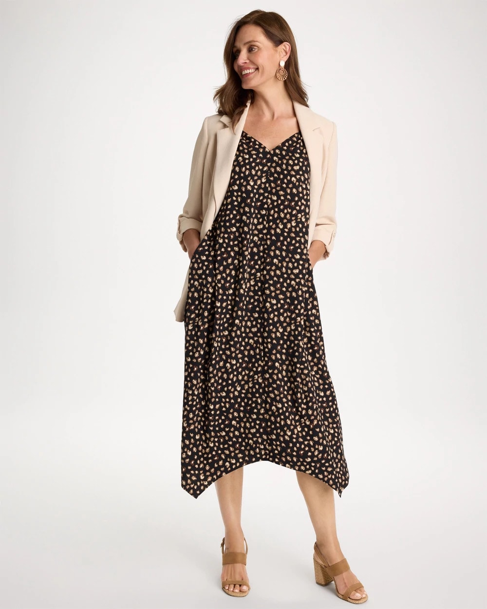 Chico's Rayon-Silk Asymmetrical Hem Dress