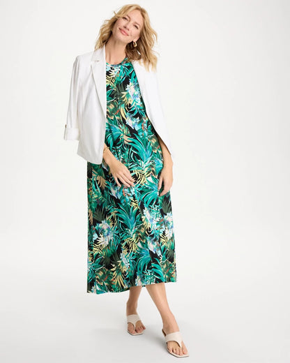 Chico's Palm Printed Knit Maxi Dress