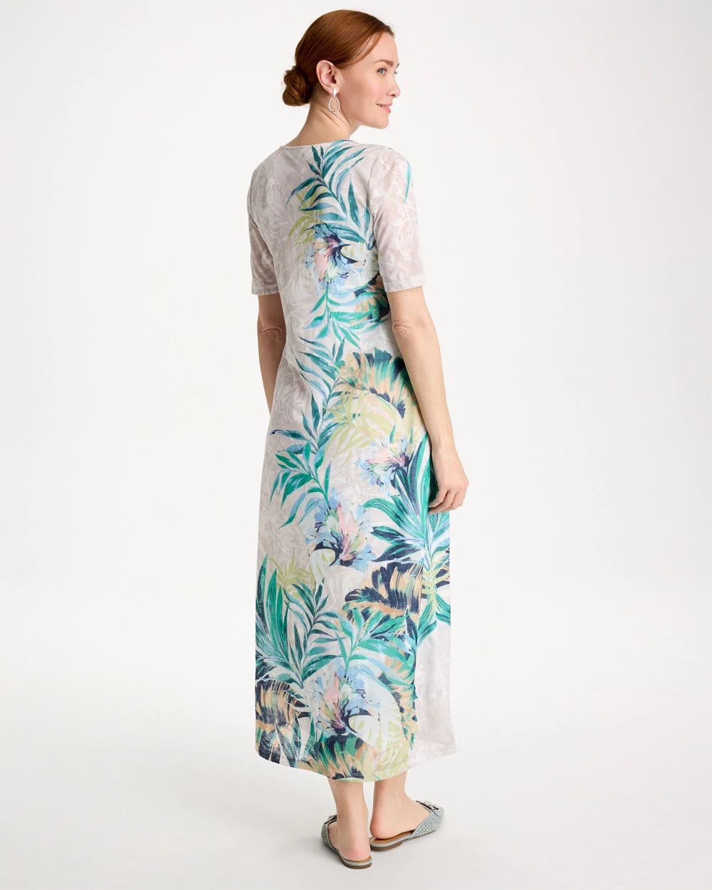 Chico's Jersey Knit Tropical Maxi Dress