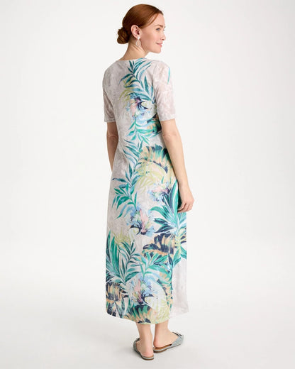 Chico's Jersey Knit Tropical Maxi Dress