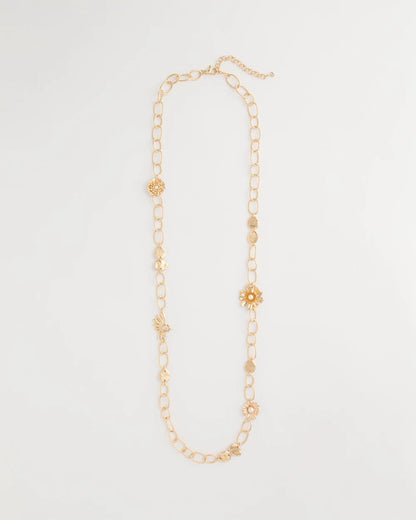 Chico's Flower Long Single-Strand Necklace
