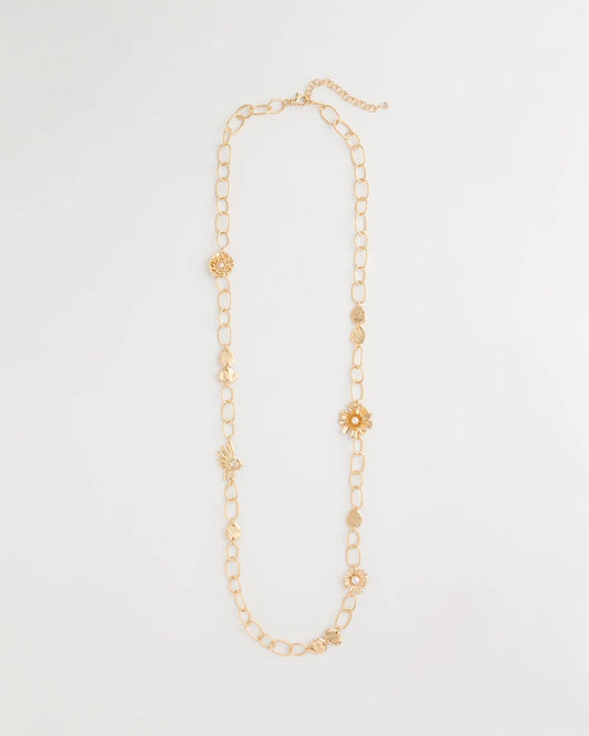 Chico's Flower Long Single-Strand Necklace