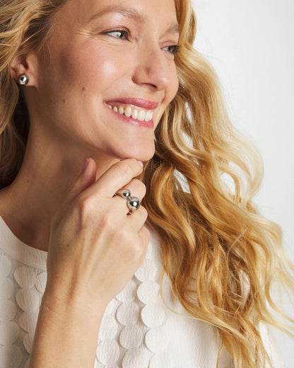 Chico's Curvy Silver Stretch Ring