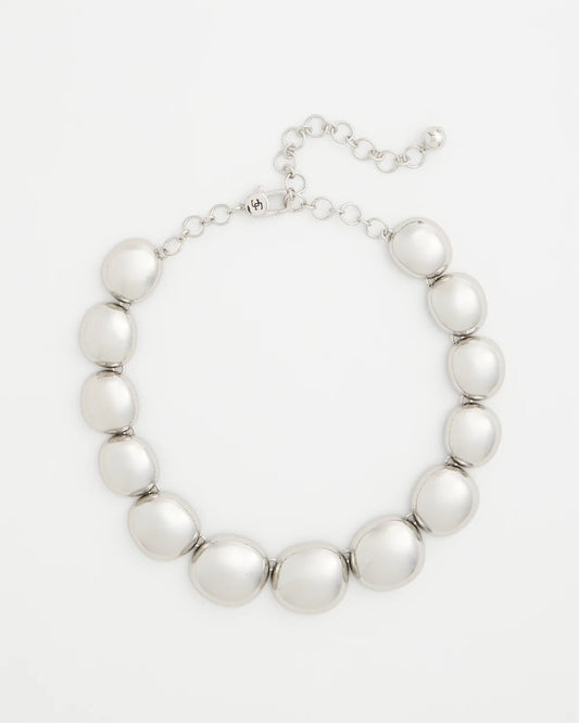 Chico's Silver Pebble Collar Necklace