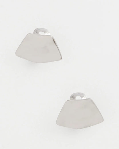 Chico's Silver Fan Clip On Earrings