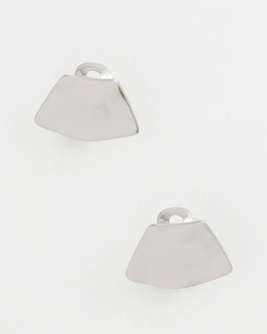 Chico's Silver Fan Clip On Earrings