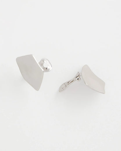 Chico's Silver Fan Clip On Earrings