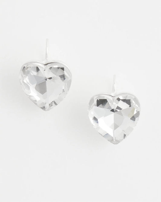 Chico's Crystal Heart Gem Drop Earrings