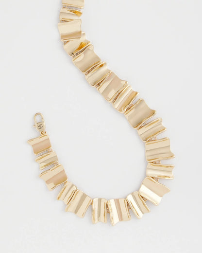 Chico's Gold Wave Collar Necklace