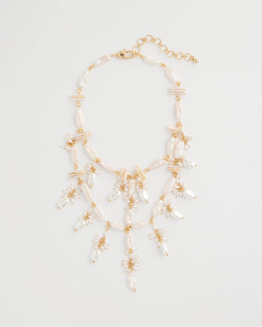 Chico's Chico's Originals Pearl Cluster Bib Necklace