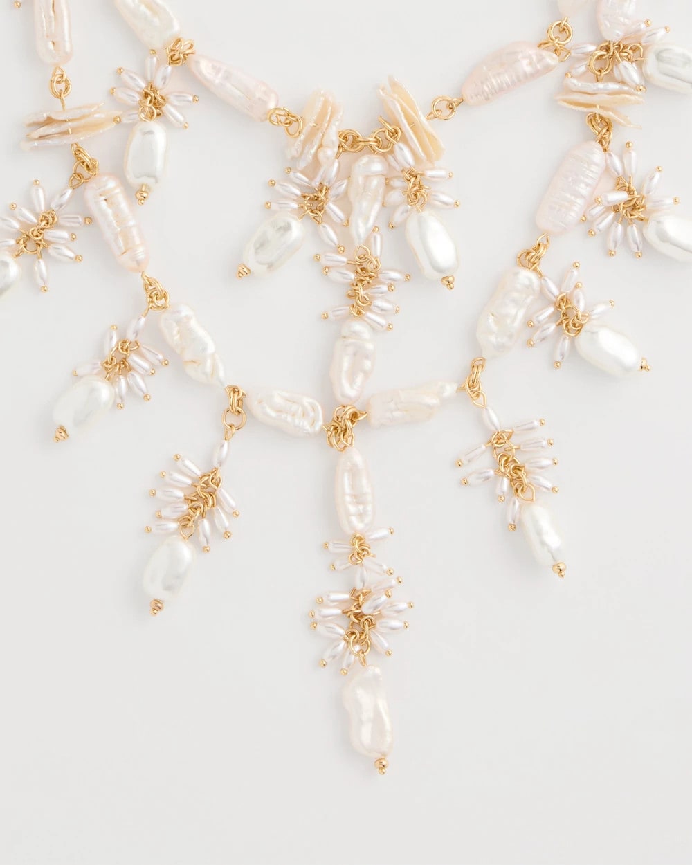 Chico's Chico's Originals Pearl Cluster Bib Necklace