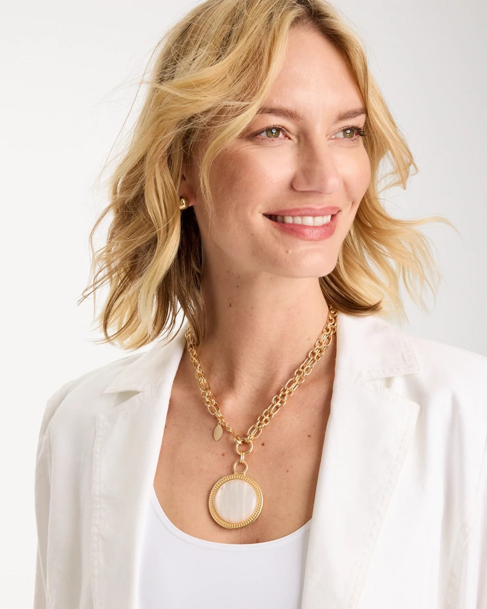Chico's Reversible Swan Pendant Necklace