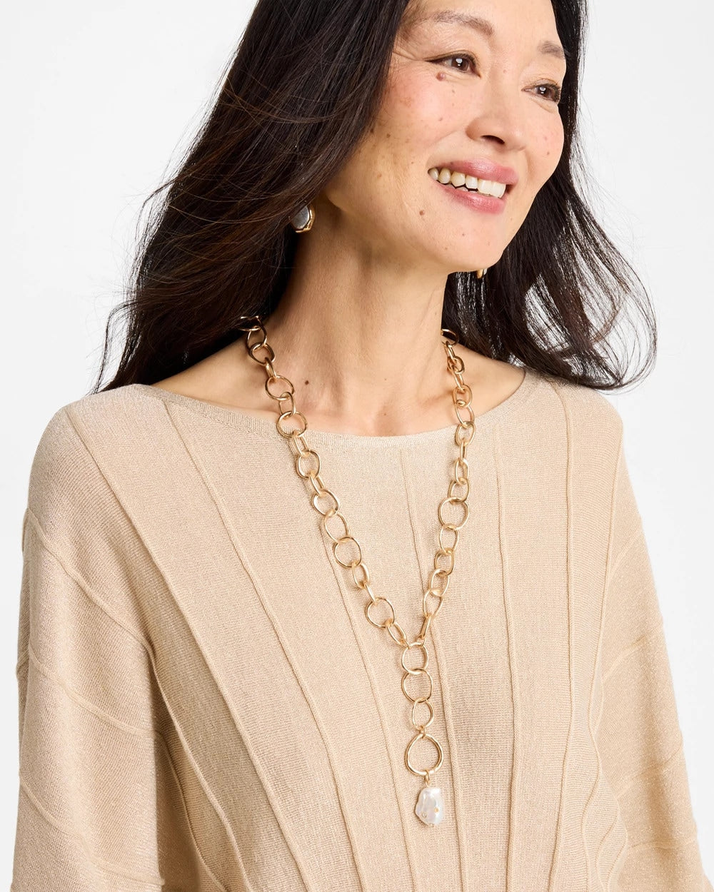 Chico's Pearl Y-Necklace