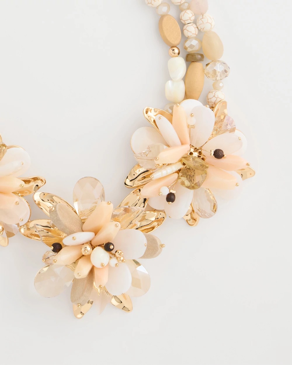 Chico's Chico's Originals Neutral Floral Bib Necklace