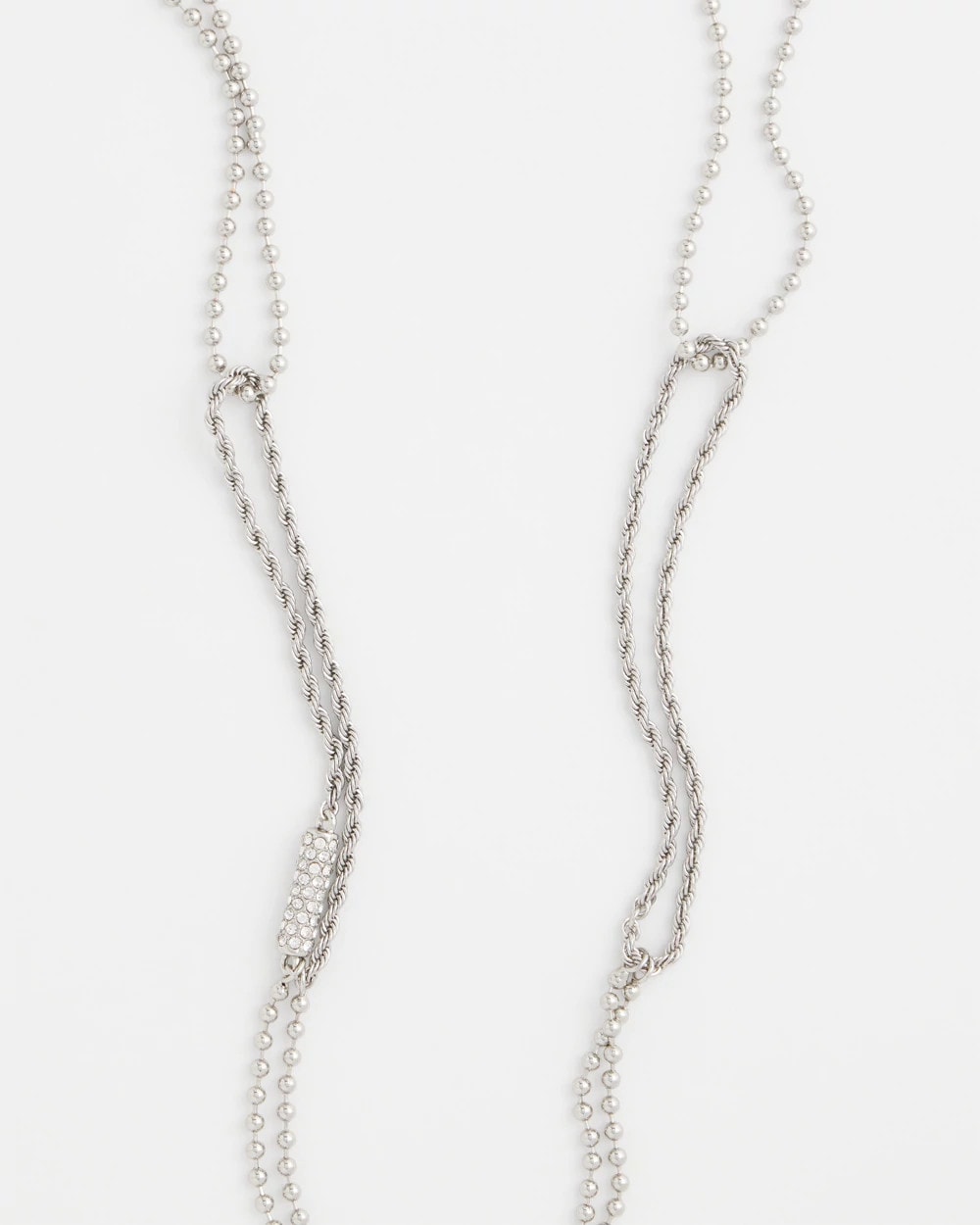Chico's Long Silver Ball Chain Single Strand