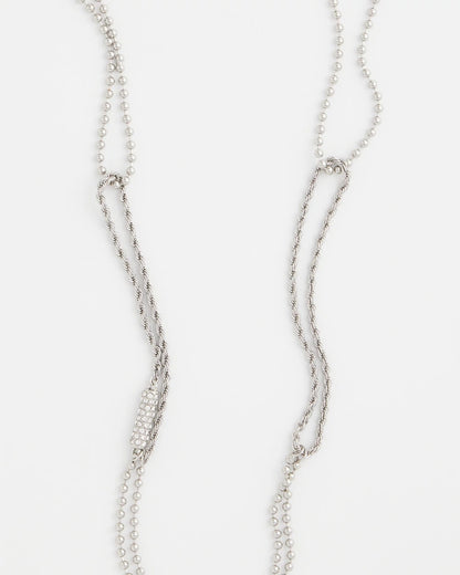 Chico's Long Silver Ball Chain Single Strand