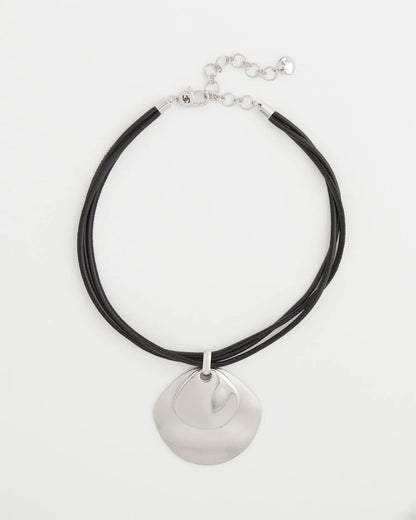 Chico's Silver Pendant On Cord