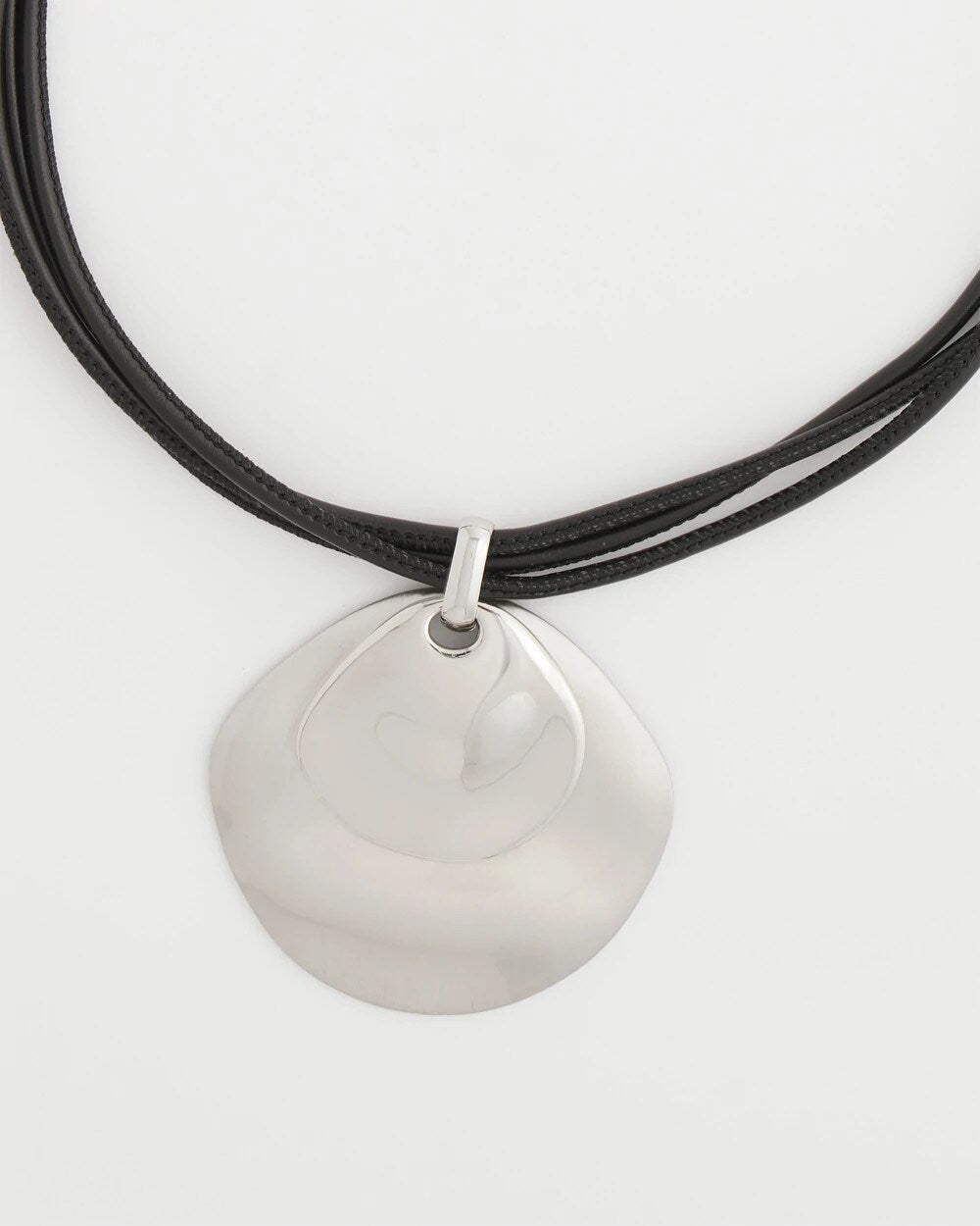 Chico's Silver Pendant On Cord