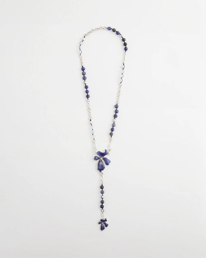 Chico's Blue Flower Long Y-Necklace