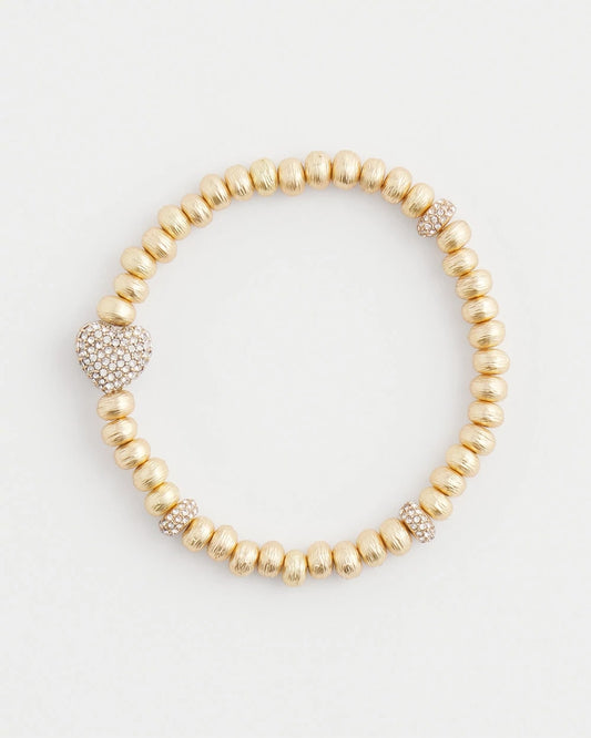 Chico's Gold Heart Stretch Bracelet