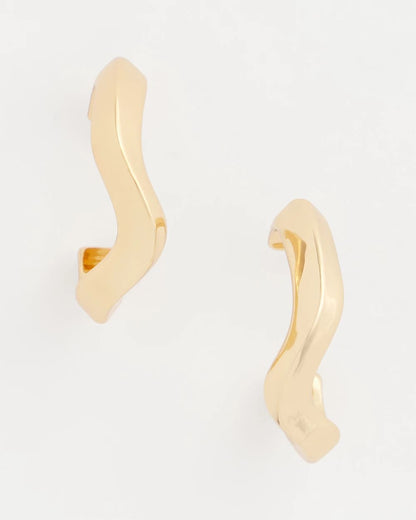 Chico's Gold Wavy Hoop Earrings