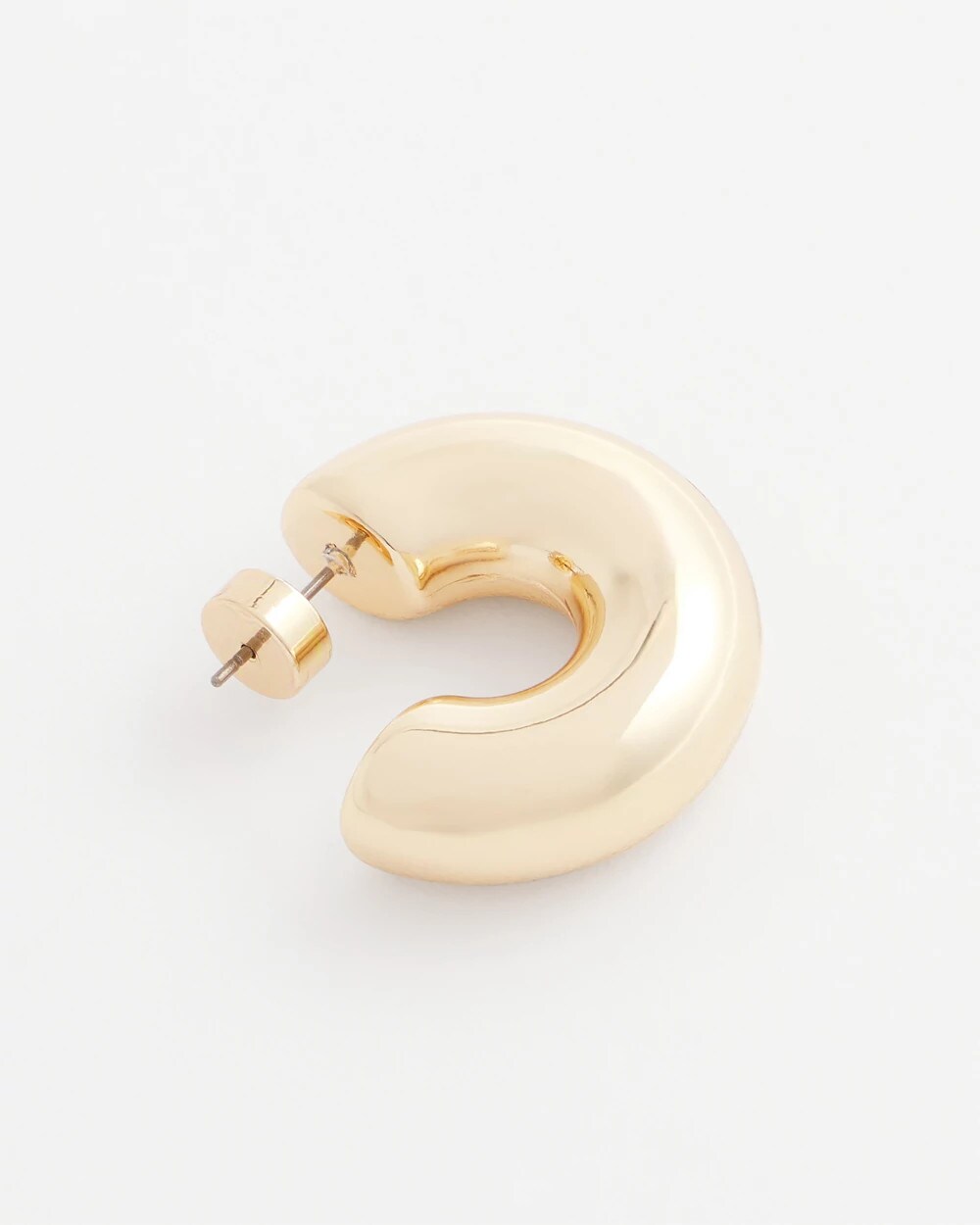 Chico's Gold Puff Hoop Earrings