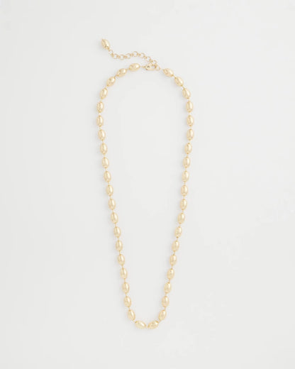 Chico's Gold Bead Long Single Strand Necklace