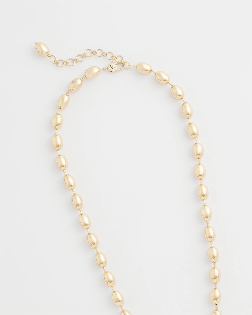 Chico's Gold Bead Long Single Strand Necklace