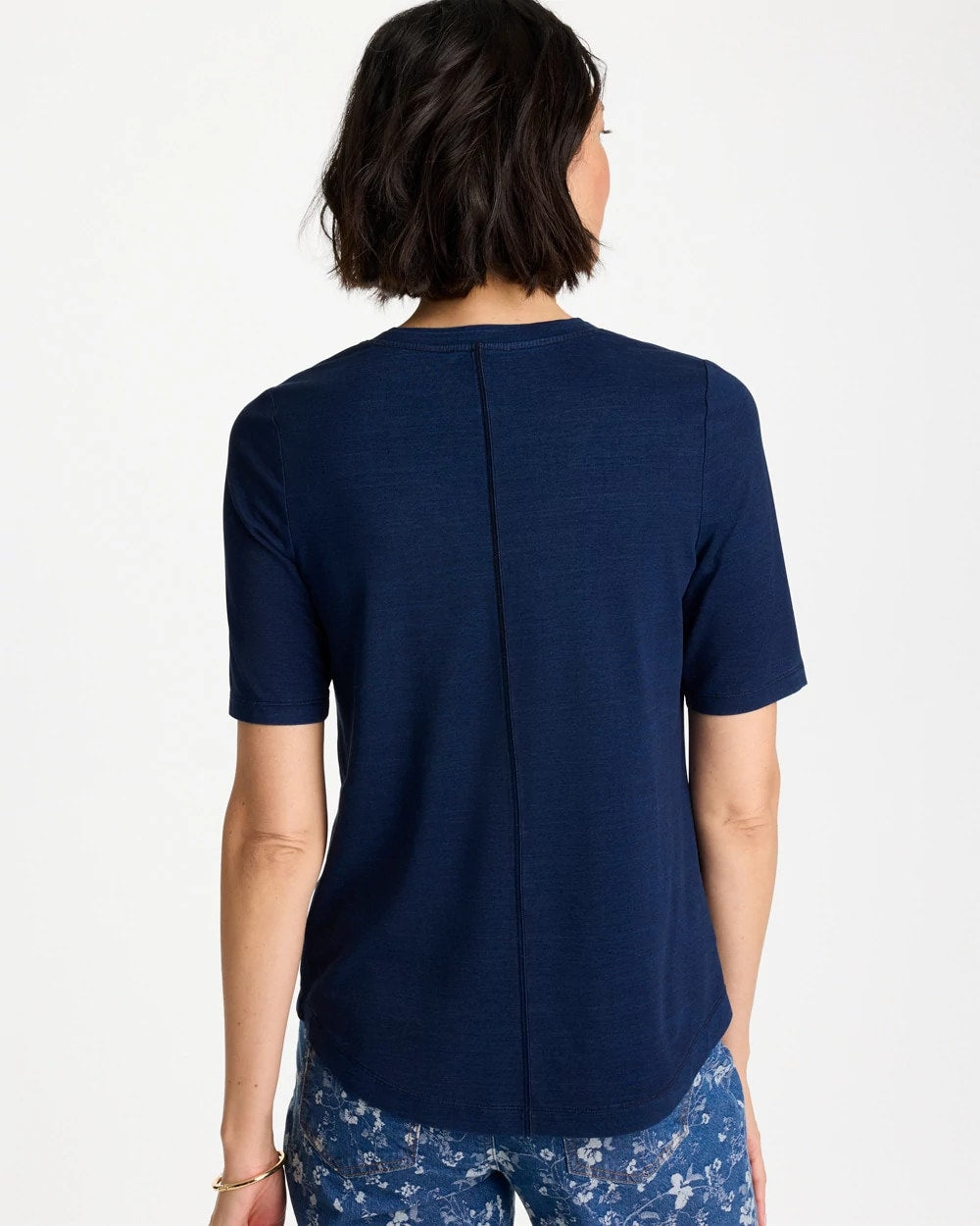Chico's Cotton Slub V-Neck Tee