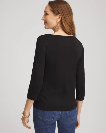Chico's Pima Cotton 3/4 Sleeve Tee