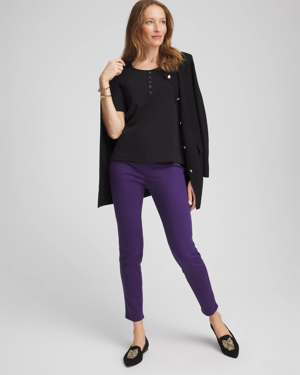 Chico's Pima Cotton Henley Tee