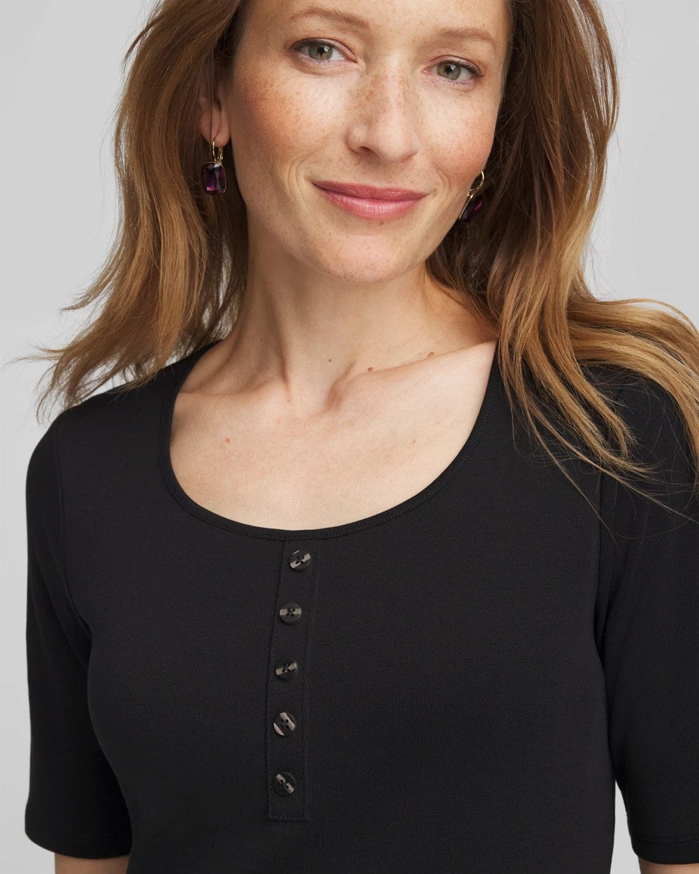 Chico's Pima Cotton Henley Tee