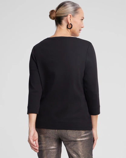 Chico's 3/4 Sleeve V-Neck Tee