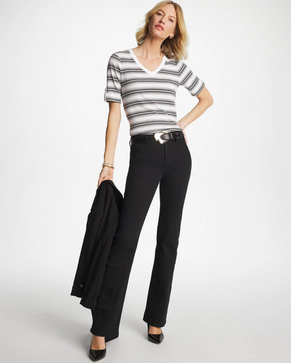 Chico's Pima V-Neck Tab Sleeve Tee