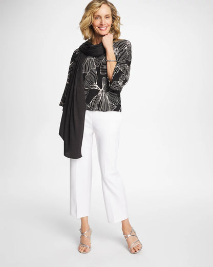 Chico's Ginkgo Matte Jersey Bubble Hem Top