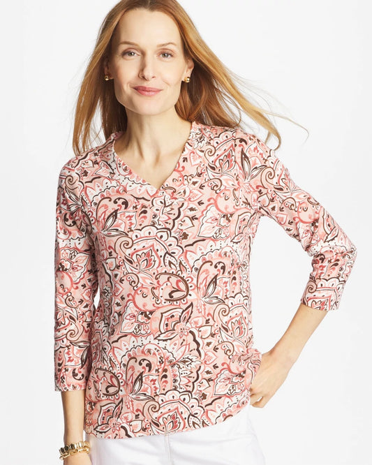 Chico's Pima 3/4 Sleeve Tee