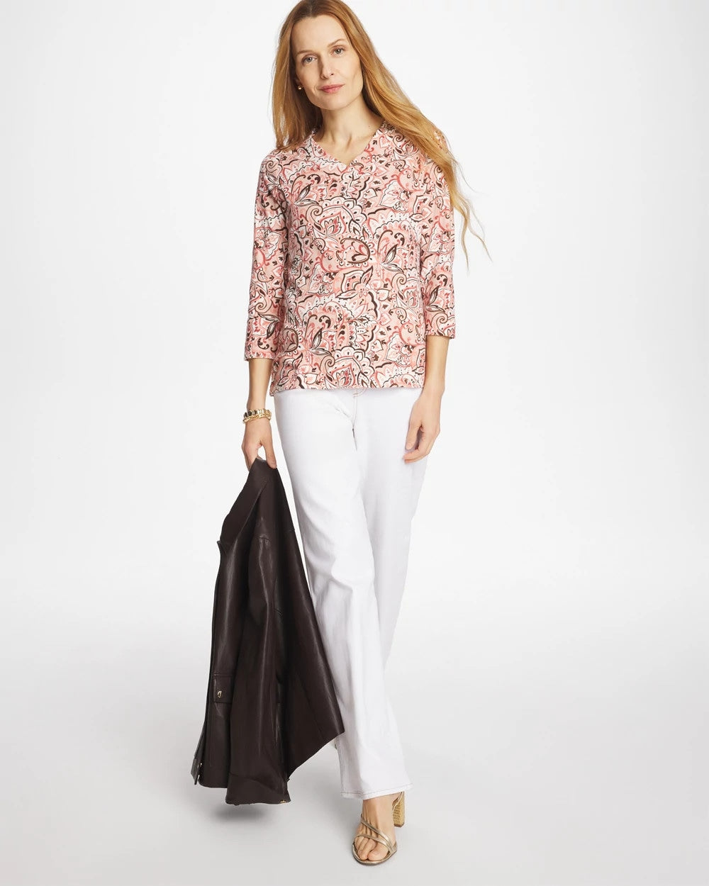 Chico's Pima 3/4 Sleeve Tee