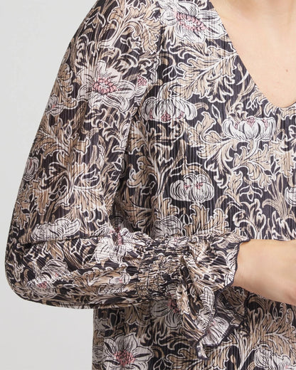 Chico's Bloom Crinkle Bodre Top
