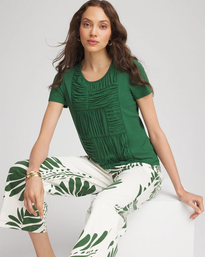 Chico's Jersey Knit Ruched Front Tee