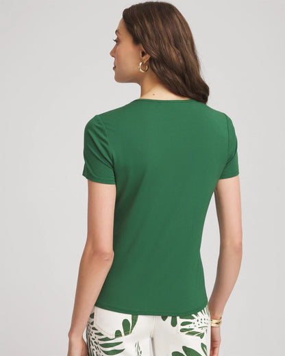 Chico's Jersey Knit Ruched Front Tee